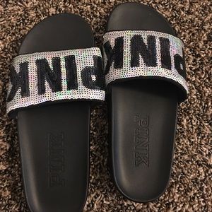 Sequin Victoria Secret Pink Slides/Sandals